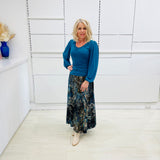 Gathered sleeve Top-Teal