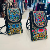 Small Embroidered cross body shoulder phone bag
