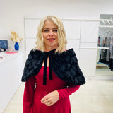 Black Faux Fur Wrap