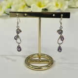 Sterling silver amethyst drop earrings