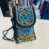 Small Embroidered cross body shoulder phone bag