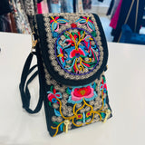 Small Embroidered cross body shoulder phone bag