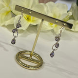Sterling silver amethyst drop earrings