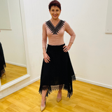 Tea Rose Bamboo Blend Black Lace Top