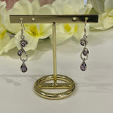 Sterling silver amethyst drop earrings