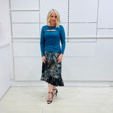 Sabrina Split Top- Teal