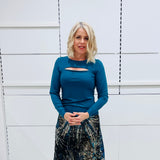 Sabrina Split Top- Teal