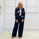 Navy Silk Jacket