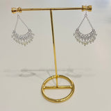 Silver Dangly Pearl Earrings