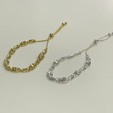 Gold or Silver Rectangle Slider Bracelet