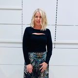 Sabrina Split Top - Black