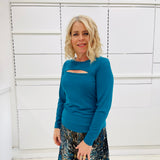 Sabrina Split Top- Teal