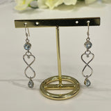 Sterling silver Blue Topaz Heart drop earrings