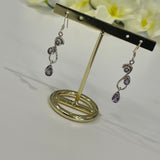 Sterling silver amethyst drop earrings
