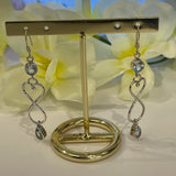 Sterling silver Blue Topaz Heart drop earrings