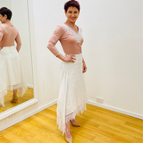 White Linen Graceful Cascading Skirt
