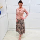 Tea Rose Bamboo-Blend Cowl Neck Top