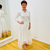 White Linen Graceful Cascading Skirt