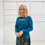 Sabrina Split Top- Teal