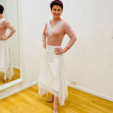 White Linen Graceful Cascading Skirt