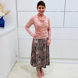 Tea Rose Bamboo-Blend Cowl Neck Top