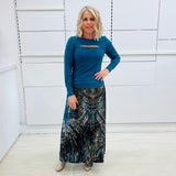 Sabrina Split Top- Teal
