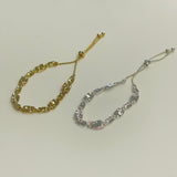Gold or Silver Rectangle Slider Bracelet