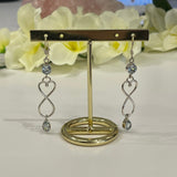 Sterling silver Blue Topaz Heart drop earrings