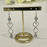 Sterling silver Blue Topaz Heart drop earrings