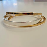 Three Bangle Set - two Gold and one Silver