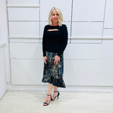 Sabrina Split Top - Black