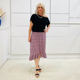 Black, off the shoulder, asymmetrical neckline, relaxed fit top.