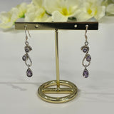 Sterling silver amethyst drop earrings