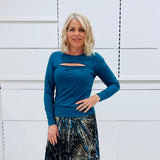 Sabrina Split Top- Teal