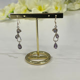 Sterling silver amethyst drop earrings
