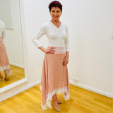 Tea Rose Linen Graceful Cascading Skirt