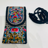 Small Embroidered cross body shoulder phone bag