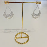 Silver Dangly Pearl Earrings