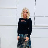 Sabrina Split Top - Black