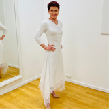 White Linen Graceful Cascading Skirt