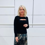 Sabrina Split Top - Black