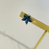 Blue Crystal Flower Earrings