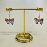 Crystal butterfly earrings