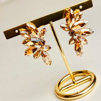 Champagne Butterfly Wing Crystal Earrings