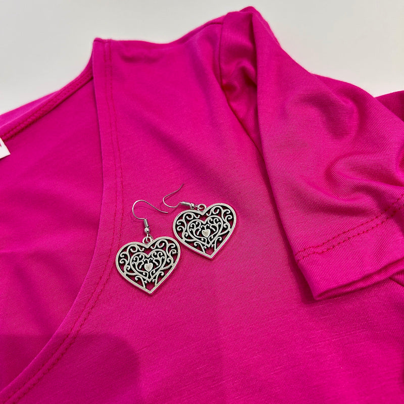 Filagree Heart Earrings