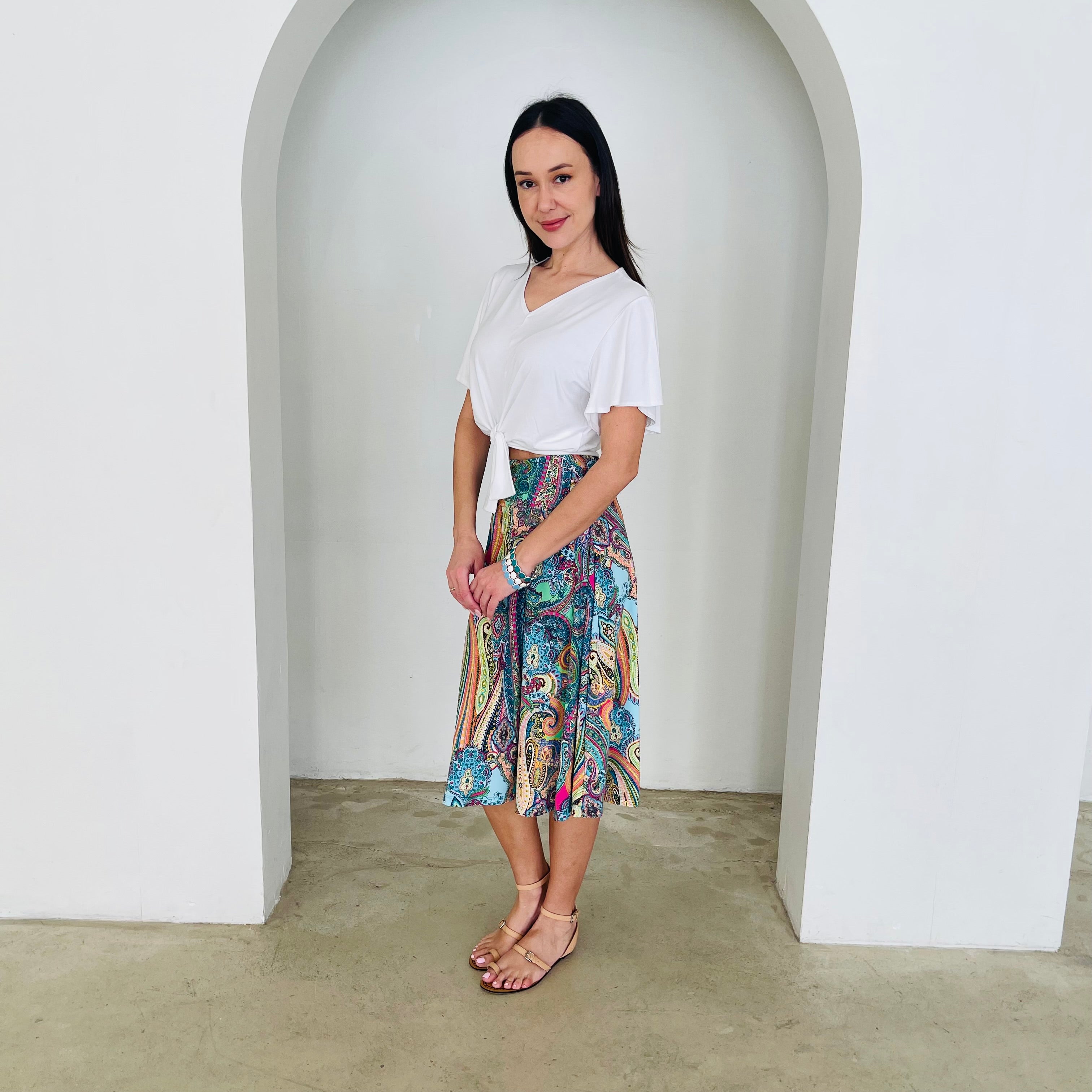 Rainbow Rhapsody Midi Skirt