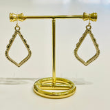 Soft Gold Hue Diamond Drop Earrings