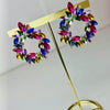 Rainbow Crystal Wreath Earrings