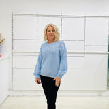 Blue 100% Cotton Daisy Jumper