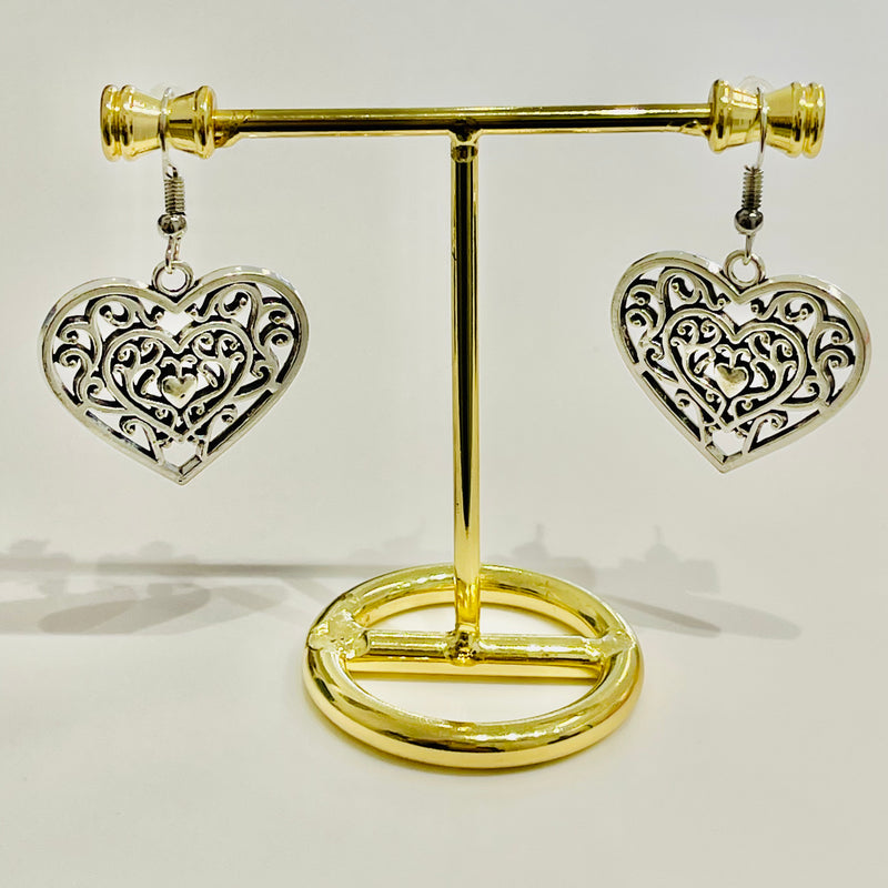 Filagree Heart Earrings